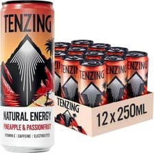 Image of TENZING Natural Energy Drink - 12x 250ml Cans Pineapple Caffeine Electrolytes