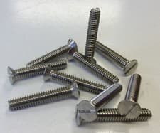 Image of 1/4 BSW x 1 1/2"  STAINLESS STEEL SLOTTED COUNTERSUNK MACHINE SCREWS  Pack of 10