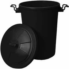 Image of 50 Litres Large Plastic Dustbins With Lids Kitchen Garden Waste Bin Feed Storage