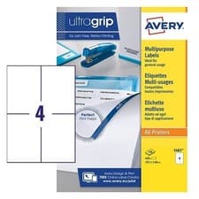 Image of Avery Self Adhesive Parcel Shipping Labels, 4 Labels Per A4 sheet 3483 Multipurp