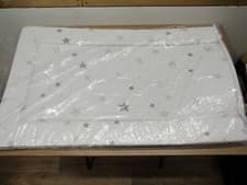 Image of NEW PADDED CHANGING MAT WHITE WITH GREY STARS.