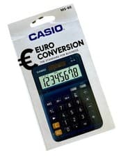 Image of Casio MS-8E Desktop Calculator 8 Digit LCD Display Blue Euro Currency Conversion