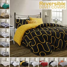 Image of Reversible Duvet Cover Brushed Microfire Quilt Cover Luxury Bedding Set All Size