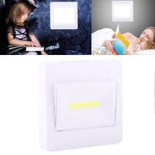 Image of Mini COB LED Wall Night Light, White, Magnetic Switch Lamp, Battery Powered, AAA