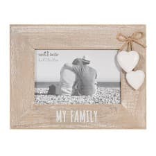 Image of Sass & Belle Family Heart Single Photo Frame With Charms Gifts 6x4 inch 15x10 cm