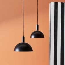Image of Black Pendant Light Metal Dome Modern Kitchen Dining Living Room E27 Bulb
