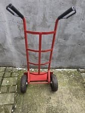 Image of Heavy Duty Sack Truck Trolley 200kg Capacity Pneumatic Wheels Red Steel