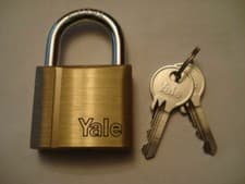 Image of PADLOCK 50mm BRASS HARDENED STEEL YALE - P110/50/127/2 - NEW