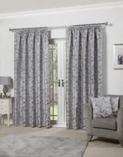 Image of Thermal Thick Curtains Jacquard 2 Panels Ready Made Pencil Pleat - Duchess