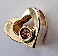 Image of Silver  Pink Heart Charm by Chamilia