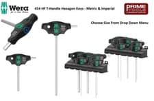 Image of Wera 454 Hex Plus Hold Function T-Handle Metric & Imperial Allen Keys & Sets