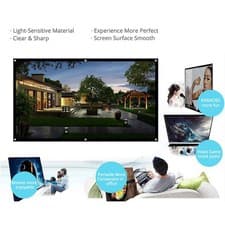 Image of H84 84in Portable Projector Screen HD 16:9 White Dacron 84 Inch Diagonal Vi HEN