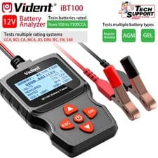 Image of 2026 Vident iBT100 12V Battery Analyzer for Flooded, AGM,GEL 100-1100CCA Tester