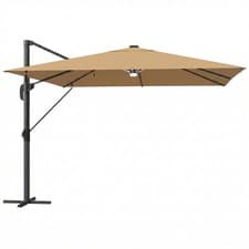 Image of Outsunny 3 x 3 m Garden Cantilever Parasol with Light, Cover, Overhanging