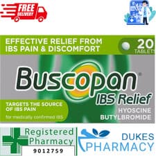 Image of Buscopan Cramps IBS Relief Abdominal Pain & Discomfort Relief - 20 tablets