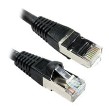 Image of 15M Cables Direct CAT6a RJ45 Patch Cable, Black, Moulded, LSZH, 26 AWG, Snagless