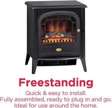 Image of Brayford Optiflame Freestanding Electric Stove, Black Free Standing Wood Burn...