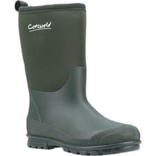 Image of Cotswold Hilly green neoprene kid's waterproof wellington boot