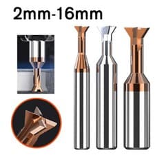 Image of 2mm-16mm Solid Carbide Dovetal Milling Cutter 45, 60 Degree CNC Aluminium Steel