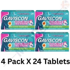 Image of Gaviscon Double Action Mint Flavour Chewable Tablets - 4 Pack X 24 Tablets