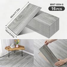Image of 32x Floor Planks Tiles Self Adhesive Vinyl Flooring Wood Effect Bathroom Kitchen