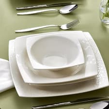 Image of Elegant 24-Piece Porcelain Dinnerware Set for 6 - Durable & Stylish