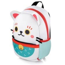 Image of Maneki Neko Lucky Cat Neoprene Rucksack Backpack School NEW UK STOCK