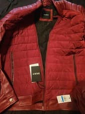 Image of DKNY Mixed Media Faux Leather Black Bomber Biker Jacket Men's Size XL