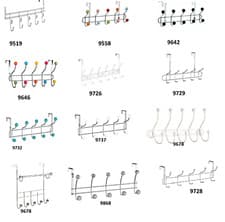 Image of MULTI DESIGN & COLOUR, OVER THE DOOR CLOTHES COAT HANGER RACK CHROME HANGERS