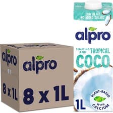 Image of Alpro Coconut Plant-Based Long Life Drink, Vegan & Dairy Free, 1L (Pack of 8)(p