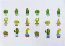 Image of Cotton Tea Towel The Cactus Collection - machine washable