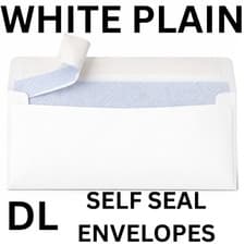 Image of DL SELF SEAL STRONG PLAIN WHITE ENVELOPES 10 20 50 100 200 250 500 1000 LETTERS