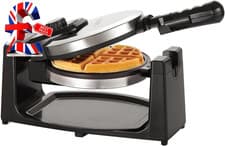 Image of Classic Rotating Belgian Waffle Maker with Nonstick Plates, Removable Drip Tray,