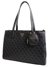 Image of Guess Bag Handbag Shopper Shoulder Bag Power Play Tech Tote Coal New