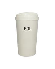 Image of 60L Cream Touch Top Kitchen Rubbish Bin –Large Plastic Dustbin for Home & Office