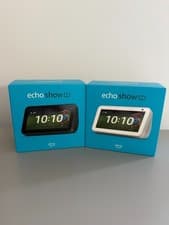 Image of 2 New Amazon Echo Show 5 2nd Gen 2021 Smart Display Speaker White Charcoal Black