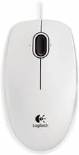 Image of Logitech B100 USB Optical Mouse – White, Scroll Wheel, Wired, Ambidextrous