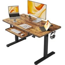 Image of FEZIBO Height Adjustable Electric Standing Desk with Keyboard Tray 100 x 60 cm