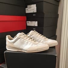 Image of Hugo Boss mens Saturn Low Trainers beige Size 11 Brand New Boxed rrp£179