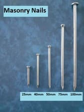 Image of Masonry Nails Concrete Brick Masonary - Hardened- Choose Quantity & Sizes