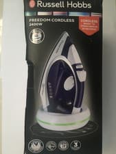 Image of Russell Hobbs Fast Steam Iron-2400w Freedom Cordless Ironing-Ceramic-Light Ring