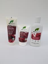 Image of Set of DR.ORGANIC Rose Otto Face Scrub 125ml,Hand Cream 125ml & Body Wash 250ml