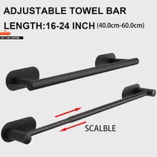 Image of Towel Bar Adjustable 40Cm to 60Cm Bathroom Towel Rack SUS304 Stainless Steel Bat