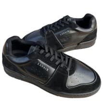 Image of LAVAIR VADUM MENS TRIPLE BLACK CASUAL TRAINERS UK 7 EURO 41 SNEAKERS LEATHER