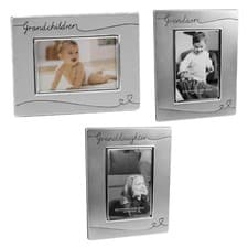 Image of Silver Plated Satin Finish Photo Frame with Hearts - Choose Design