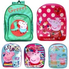 Image of Pig George Girls Boys Backpack Nursery School Bag Rucksack New