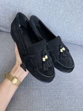 Image of Dune London 6/39 Suede Black Leather Loafers