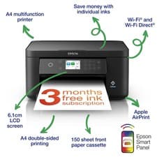 Image of Epson Expression Home XP-5200 A4 Double-Sided Multifunction Printer + INKS
