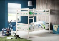 Image of Julian Bowen Camden Dove Grey & Surf White Bunk Bed w/ Premier Mattresses Single