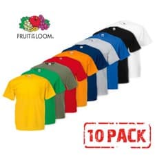 Image of 10 Pack Fruit of the Loom T Shirts T Shirt Short Sleeve Cotton Plain Men/Women